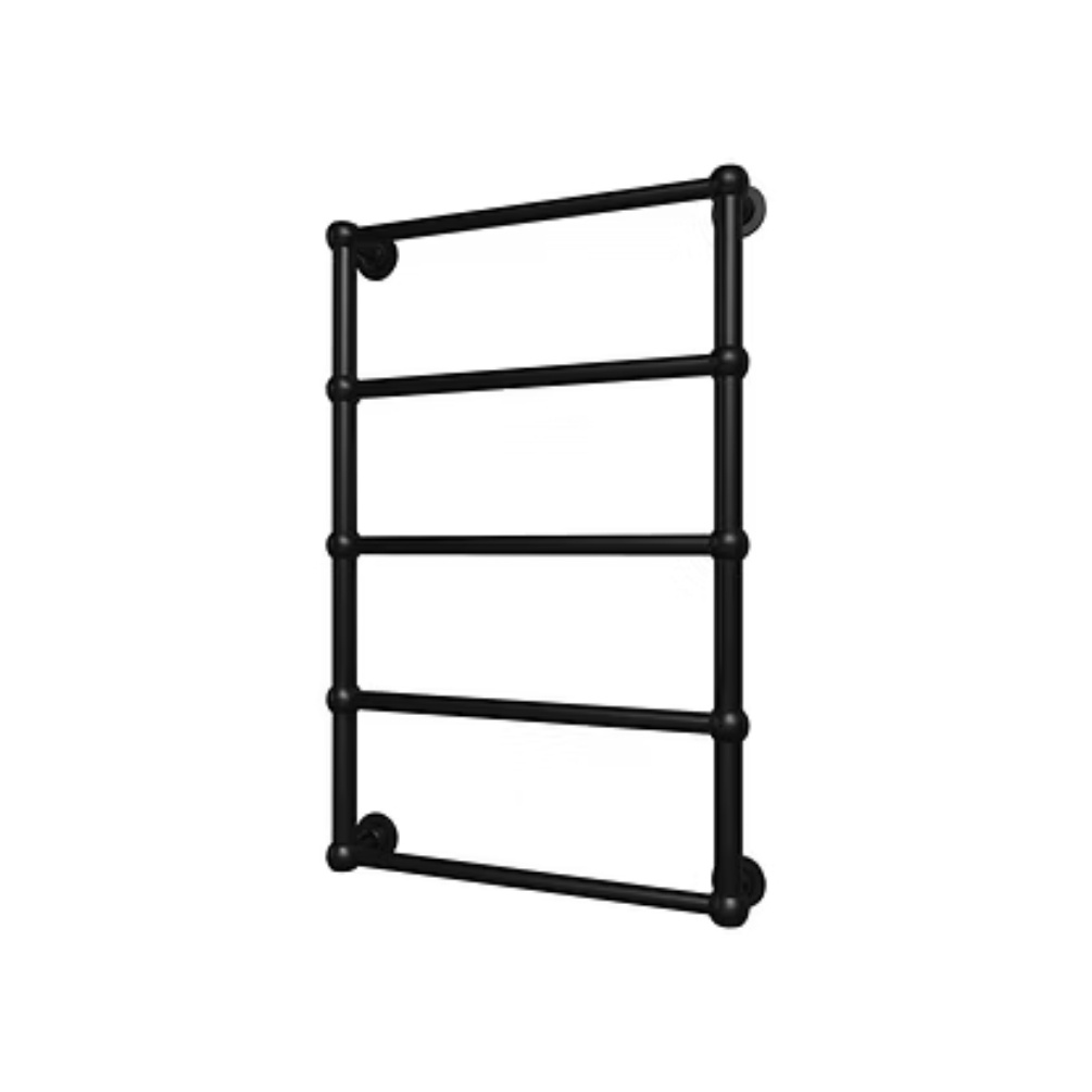 Product cut out image of the Radox Edwardian 920mm x 600mm Matt Black Electric Towel Rail